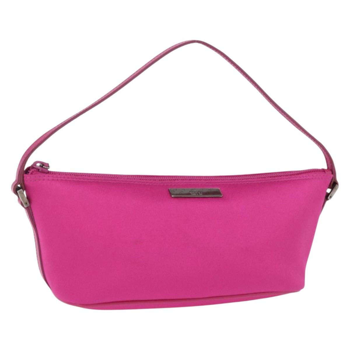 GUCCI Accessory Pouch Canvas Pink Silver 039 1103 Auth gh2280A