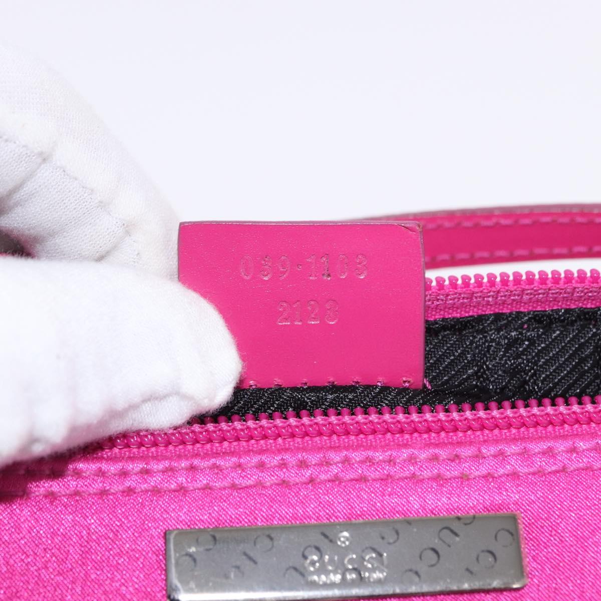 GUCCI Accessory Pouch Canvas Pink Silver 039 1103 Auth gh2280A