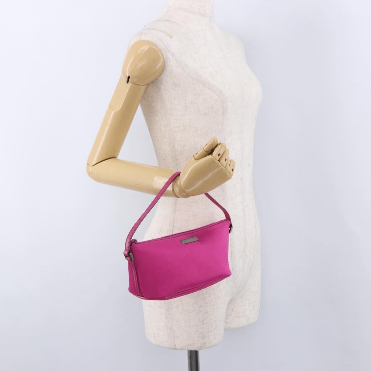 GUCCI Accessory Pouch Canvas Pink Silver 039 1103 Auth gh2280A