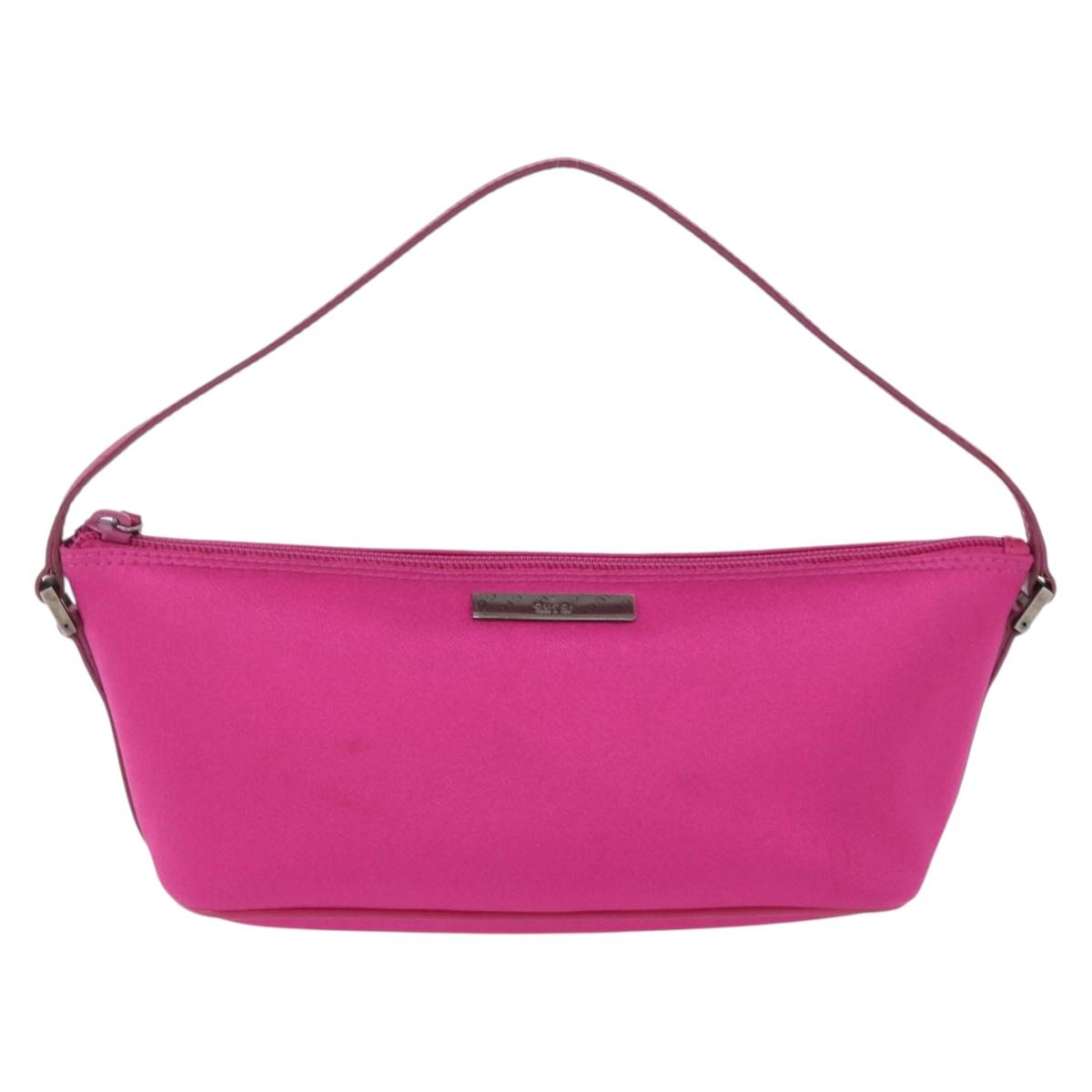 GUCCI Accessory Pouch Canvas Pink Silver 039 1103 Auth gh2280A