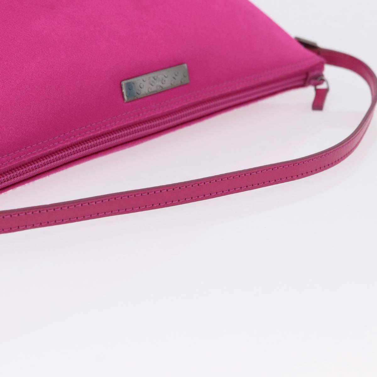 GUCCI Accessory Pouch Canvas Pink Silver 039 1103 Auth gh2280A
