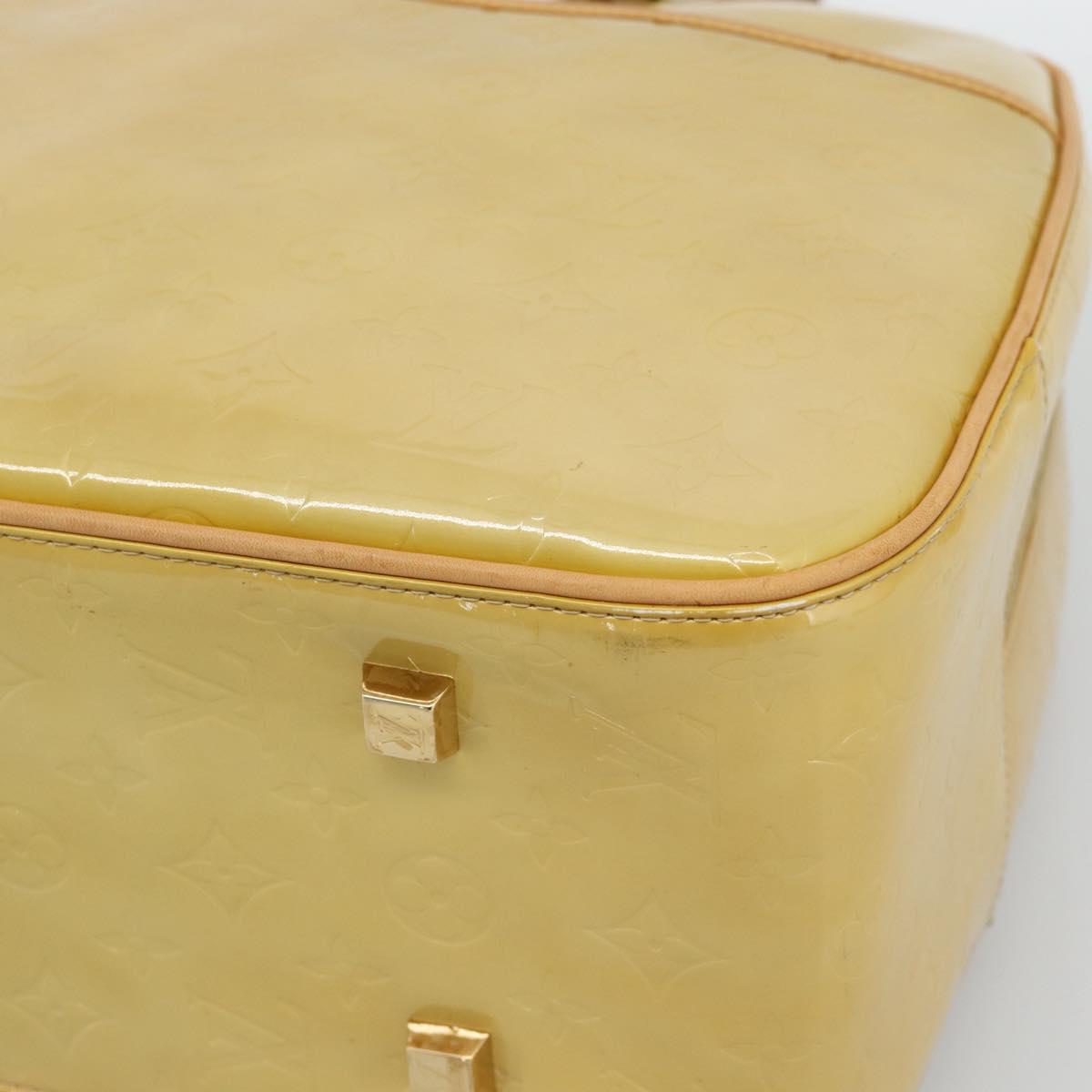 LOUIS VUITTON Monogram Vernis Sutton Boston Bag Beige M91139 LV Auth gh2285