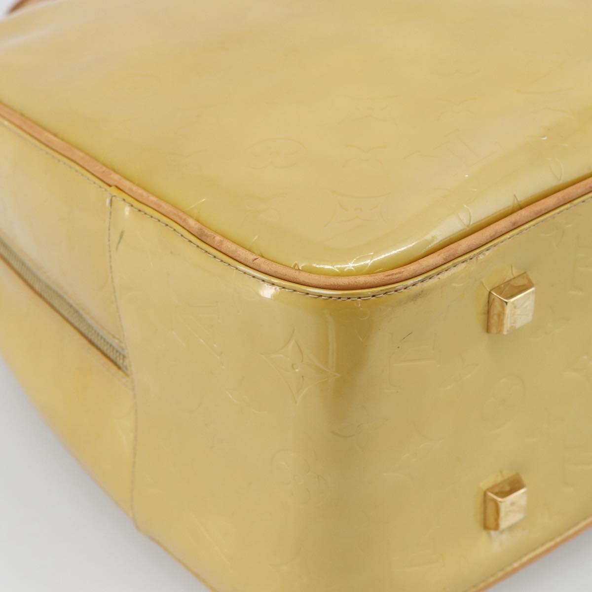 LOUIS VUITTON Monogram Vernis Sutton Boston Bag Beige M91139 LV Auth gh2285