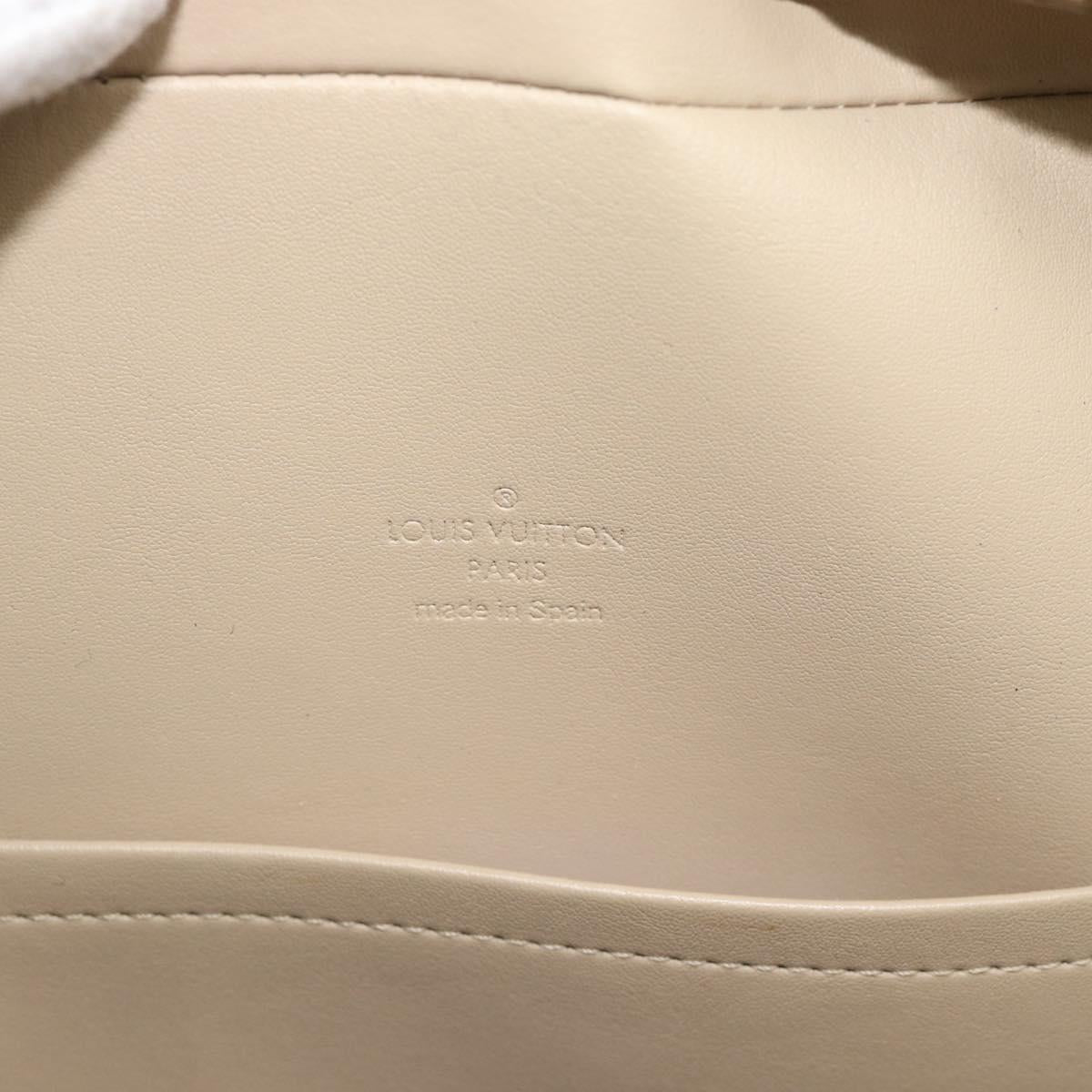LOUIS VUITTON Monogram Vernis Sutton Boston Bag Beige M91139 LV Auth gh2285