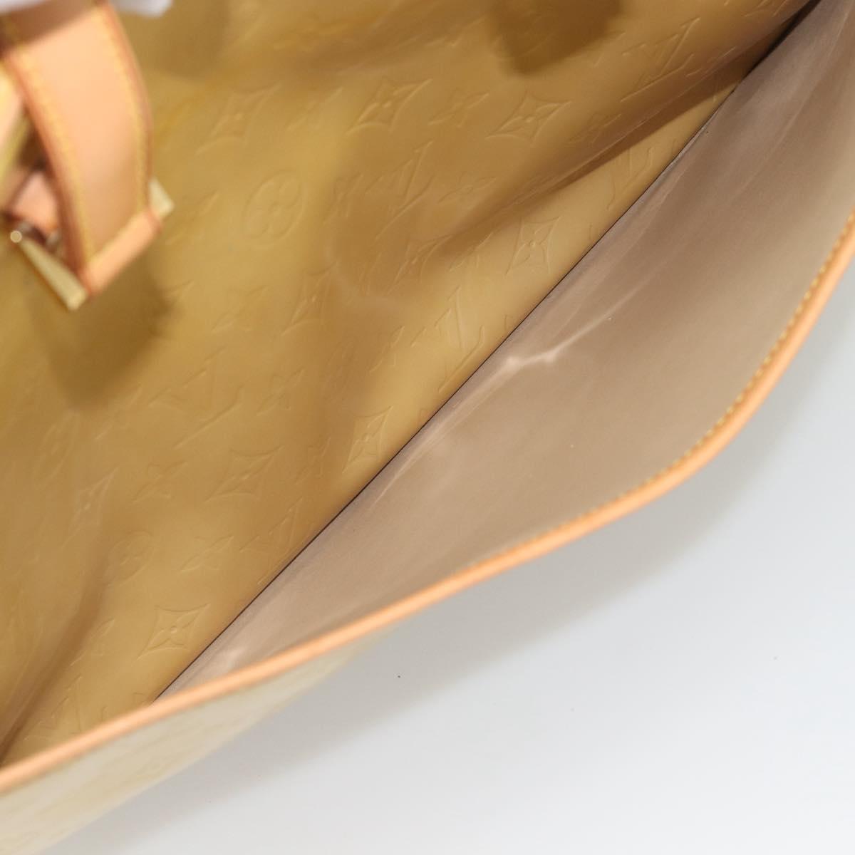 LOUIS VUITTON Monogram Vernis Sutton Boston Bag Beige M91139 LV Auth gh2285
