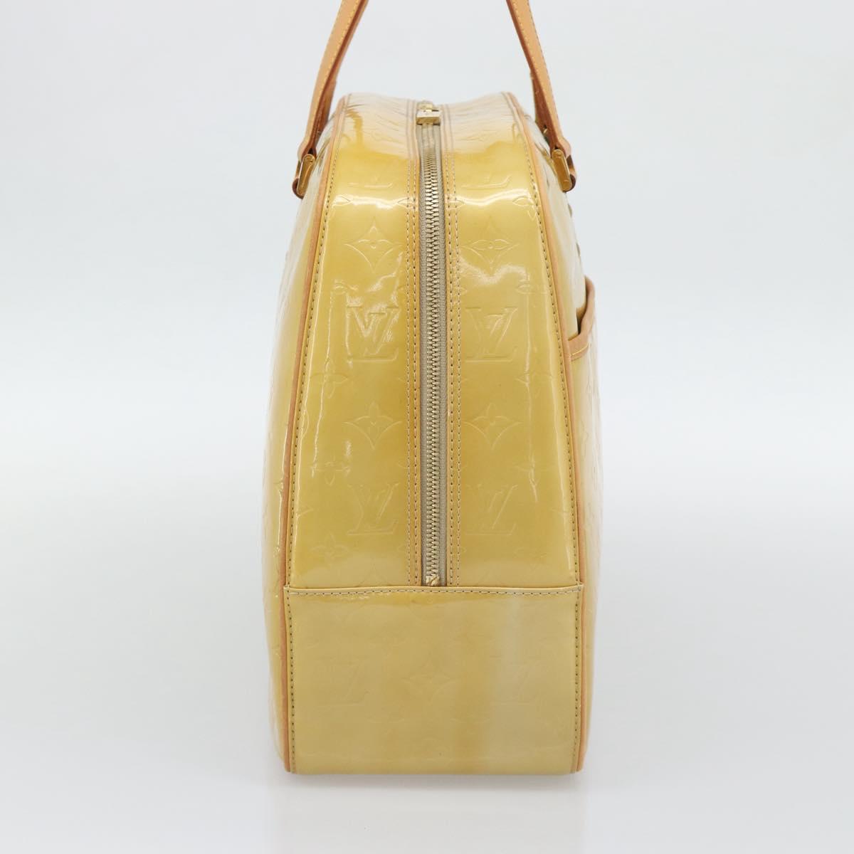 LOUIS VUITTON Monogram Vernis Sutton Boston Bag Beige M91139 LV Auth gh2285