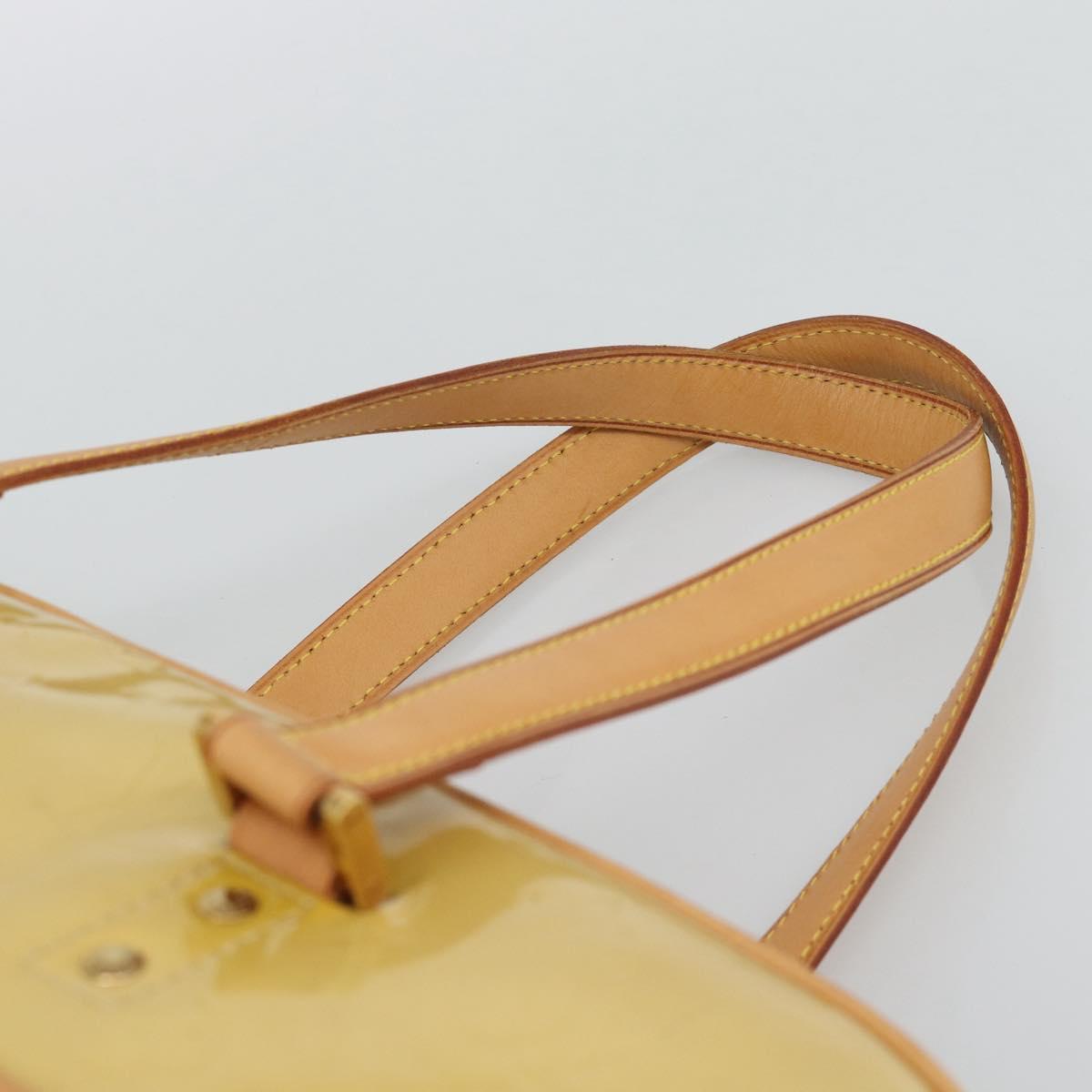 LOUIS VUITTON Monogram Vernis Sutton Boston Bag Beige M91139 LV Auth gh2285