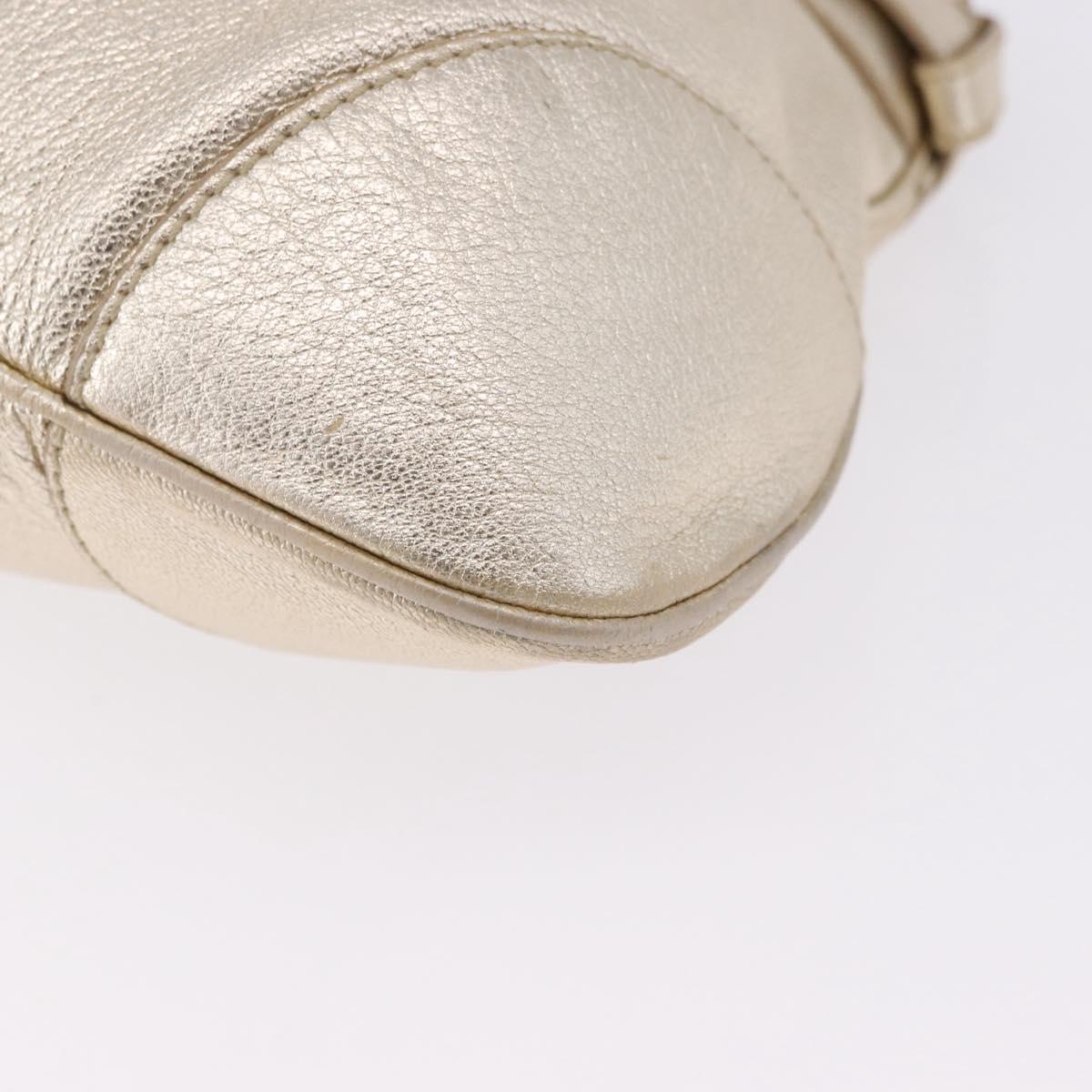 Salvatore Ferragamo Gancini Tote Bag Leather Gold Auth gh2287A