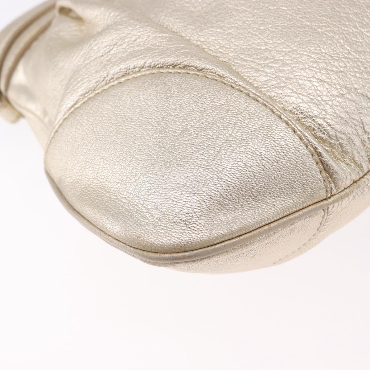 Salvatore Ferragamo Gancini Tote Bag Leather Gold Auth gh2287A