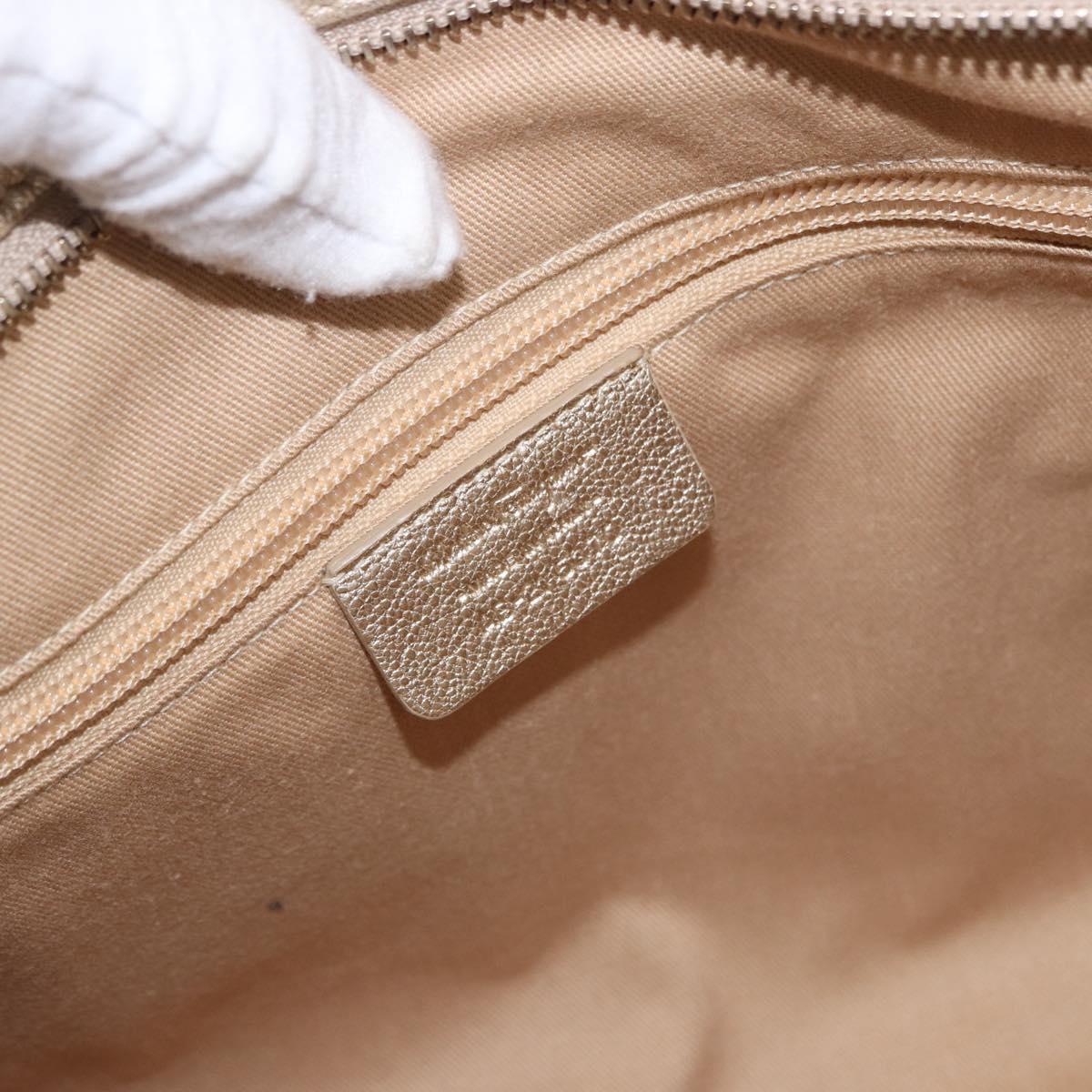 Salvatore Ferragamo Gancini Tote Bag Leather Gold Auth gh2287A