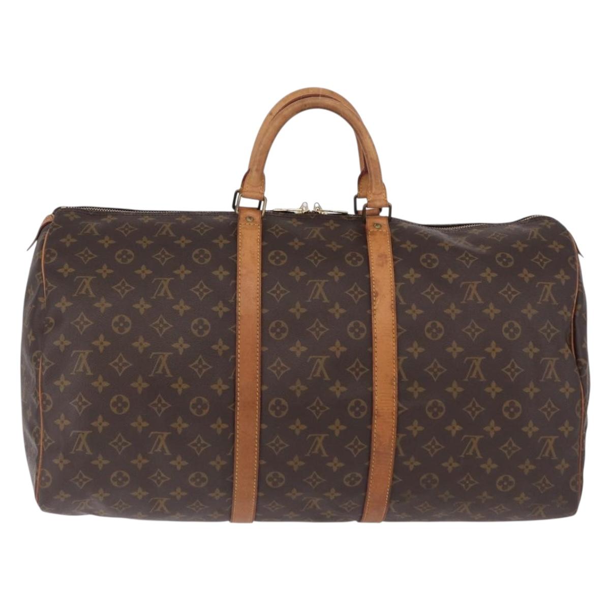 LOUIS VUITTON Monogram Keepall 55 Boston Bag M41424 LV Auth gh2293