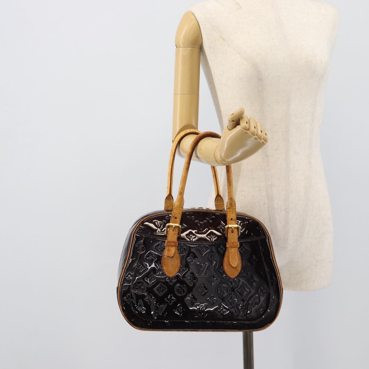 LOUIS VUITTON Monogram Vernis Summit Drive Hand Bag Amarante M93516 Auth gh2297