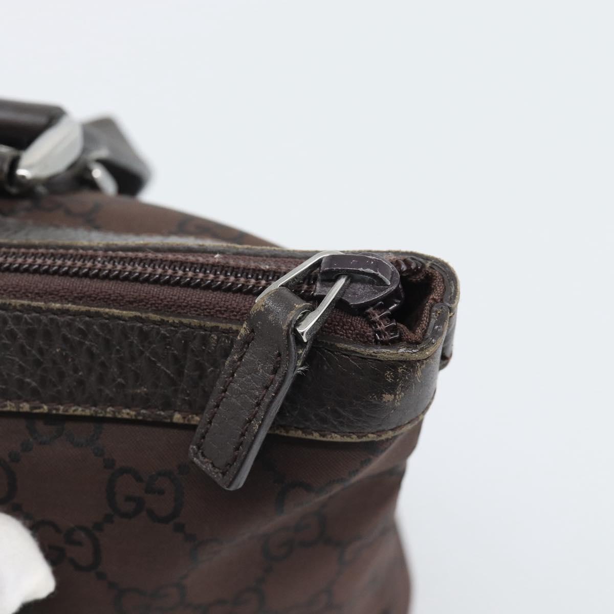 GUCCI GG Canvas Abbey Tote Bag Outlet Dark Brown Silver 268640 Auth gh2299