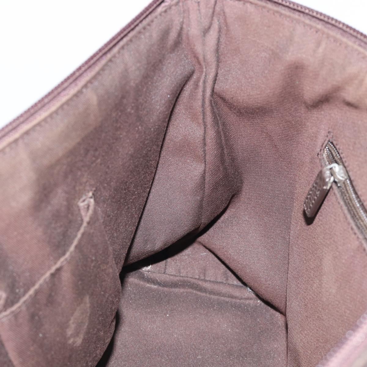 GUCCI GG Canvas Abbey Tote Bag Outlet Dark Brown Silver 268640 Auth gh2299