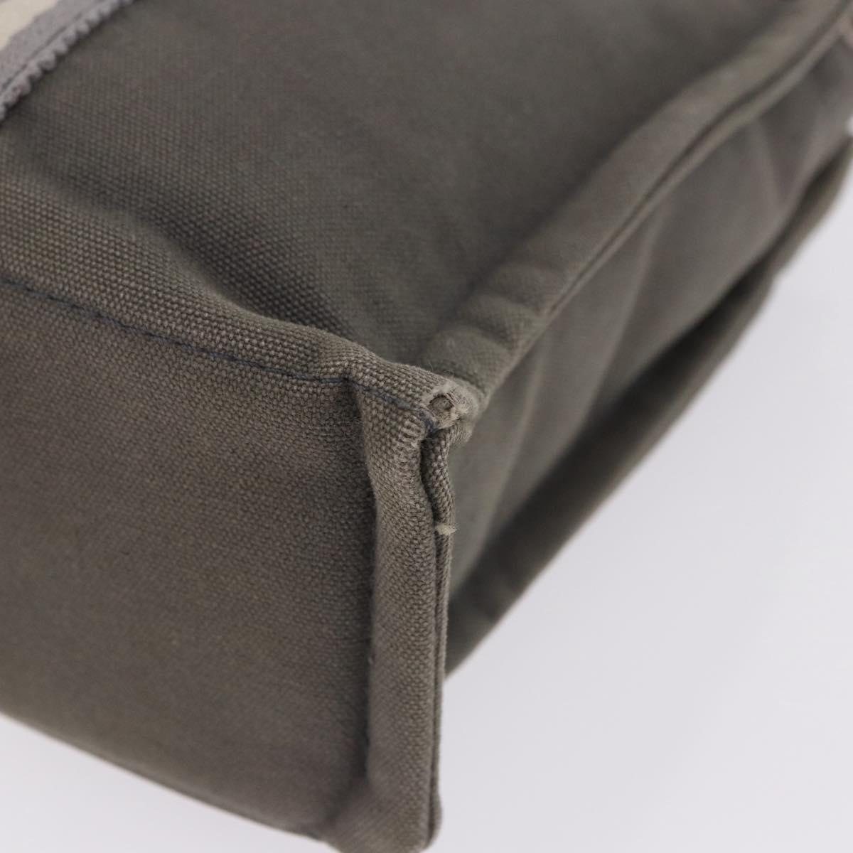 HERMES Fourre Tout PM Hand Bag Canvas Gray Silver Auth gh2302