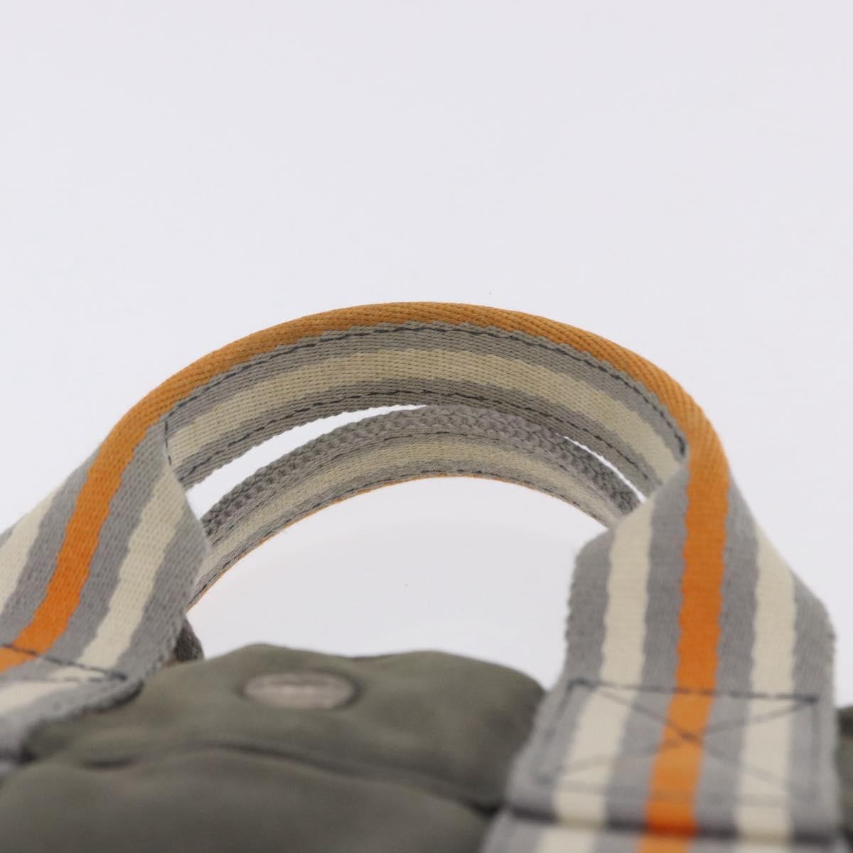 HERMES Fourre Tout PM Hand Bag Canvas Gray Silver Auth gh2302