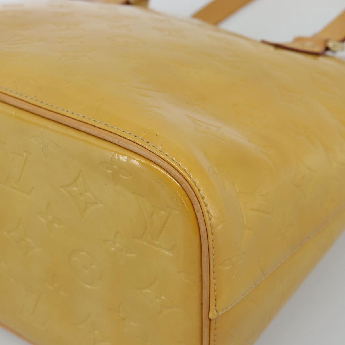 LOUIS VUITTON Monogram Vernis Houston Hand Bag Beige M91004 LV Auth gh2304A