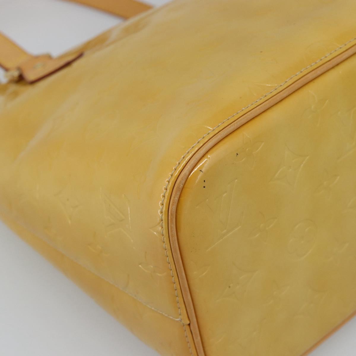 LOUIS VUITTON Monogram Vernis Houston Hand Bag Beige M91004 LV Auth gh2304A