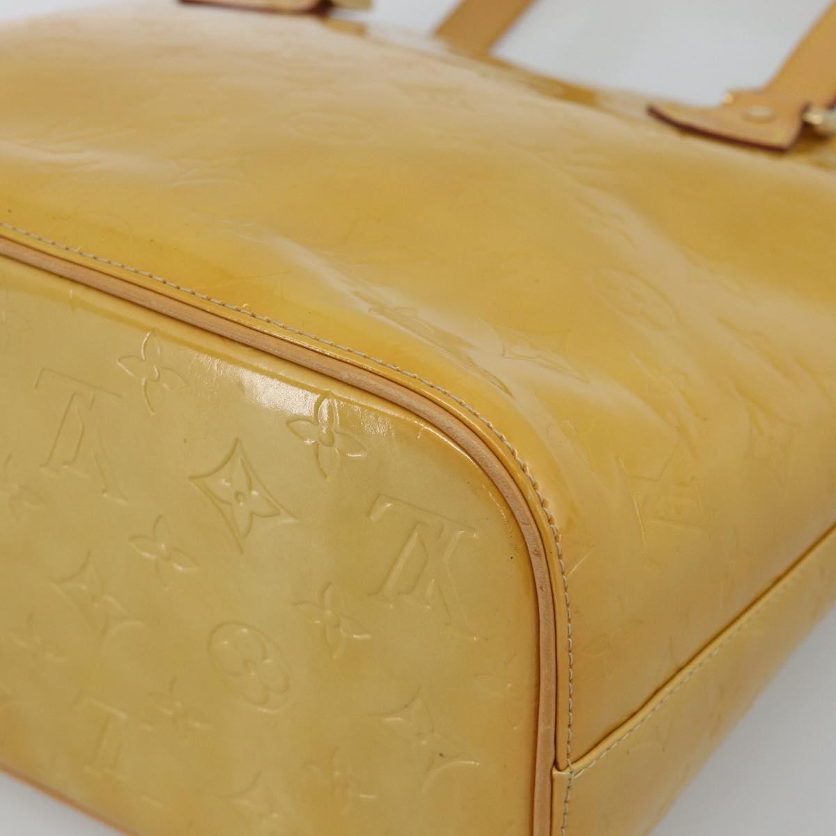 LOUIS VUITTON Monogram Vernis Houston Hand Bag Beige M91004 LV Auth gh2304A