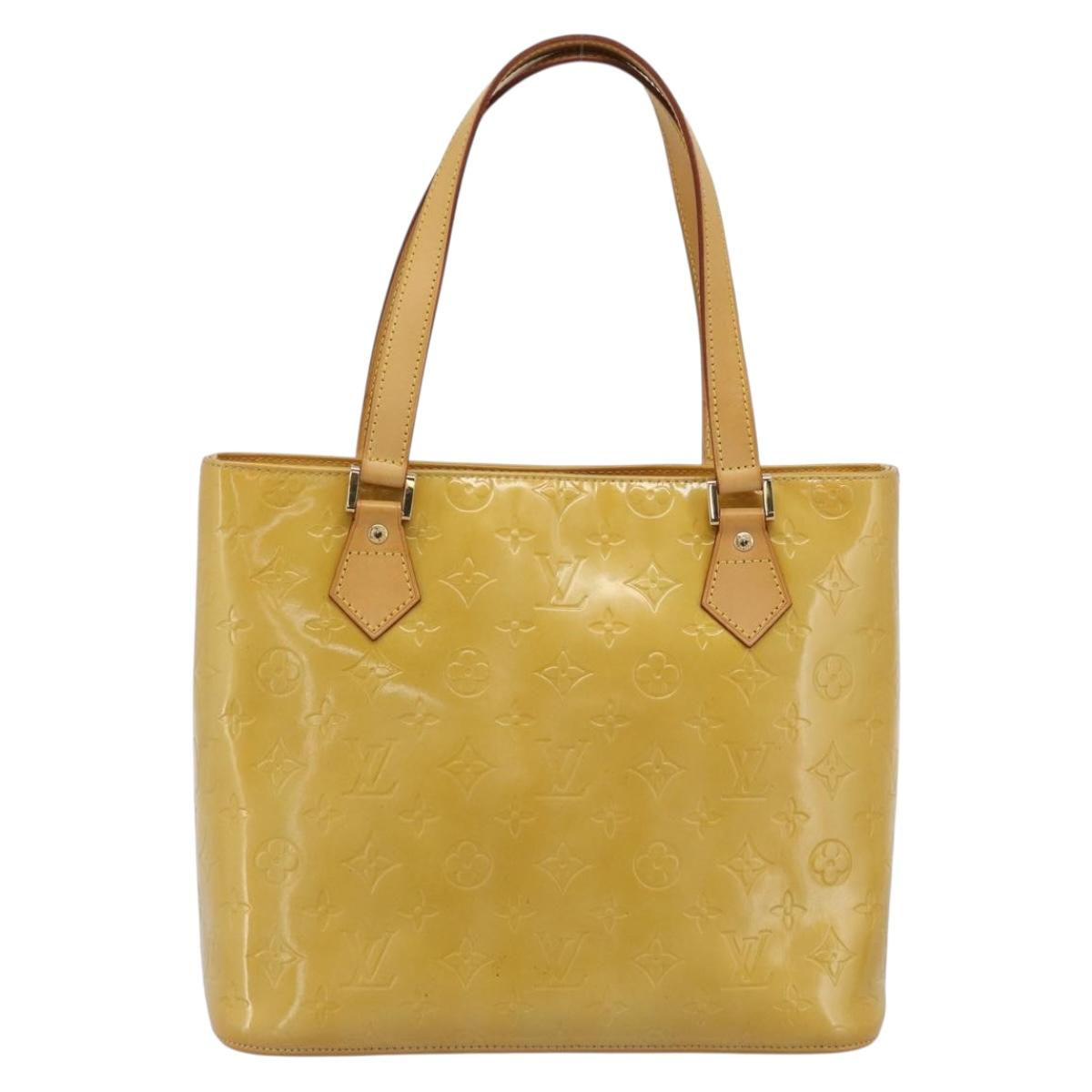 LOUIS VUITTON Monogram Vernis Houston Hand Bag Beige M91004 LV Auth gh2304A