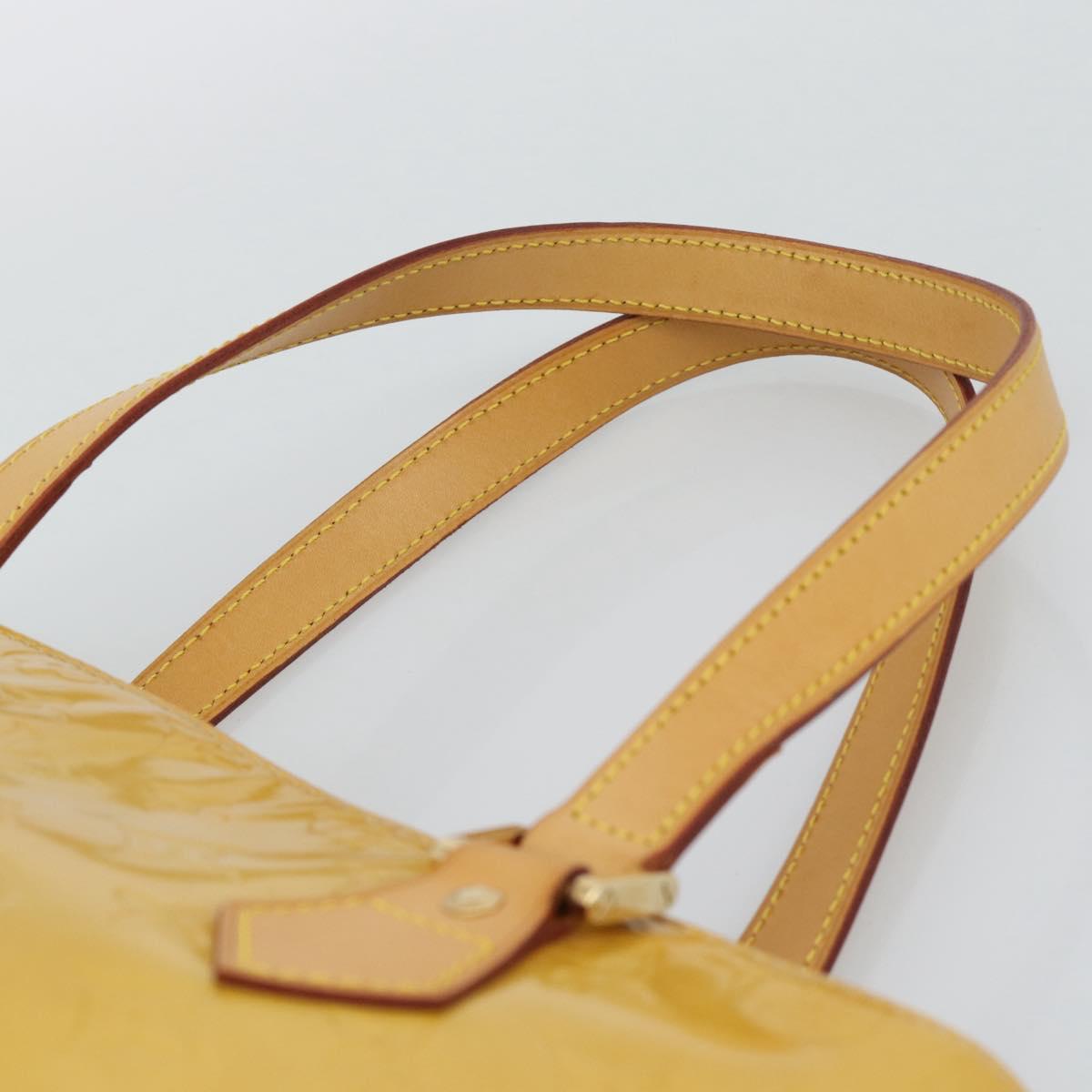 LOUIS VUITTON Monogram Vernis Houston Hand Bag Beige M91004 LV Auth gh2304A