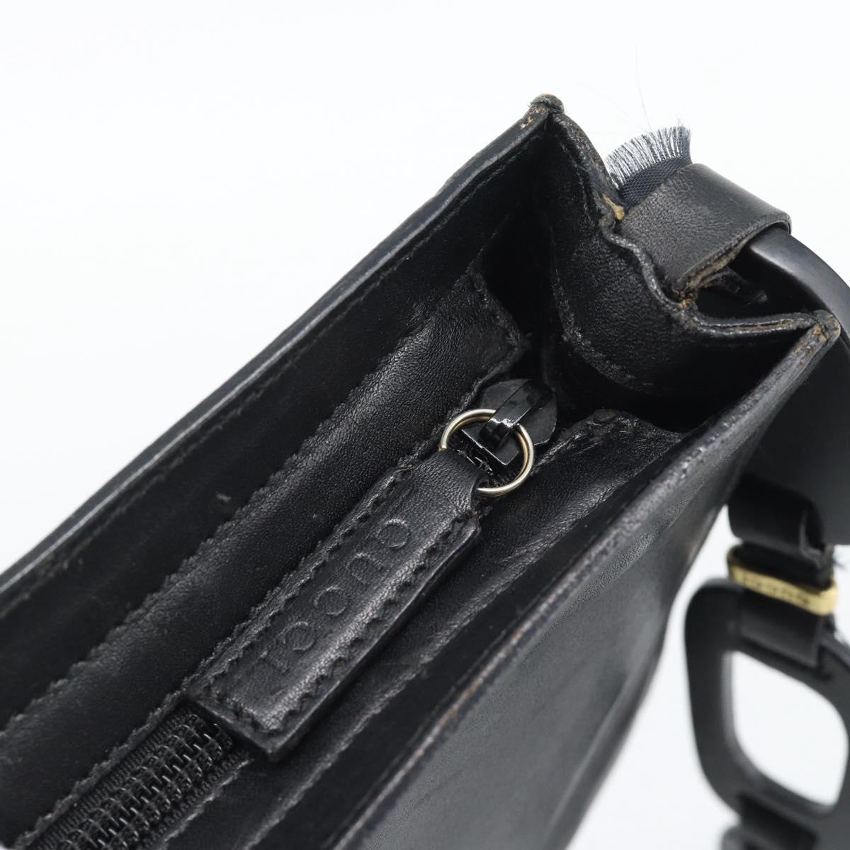 GUCCI Shoulder Bag Leather Black 001 2122 Auth gh2309