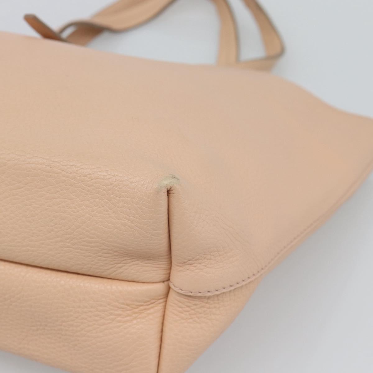 Salvatore Ferragamo Gancini Tote Bag Leather Pink Gold Tone Auth gh2313