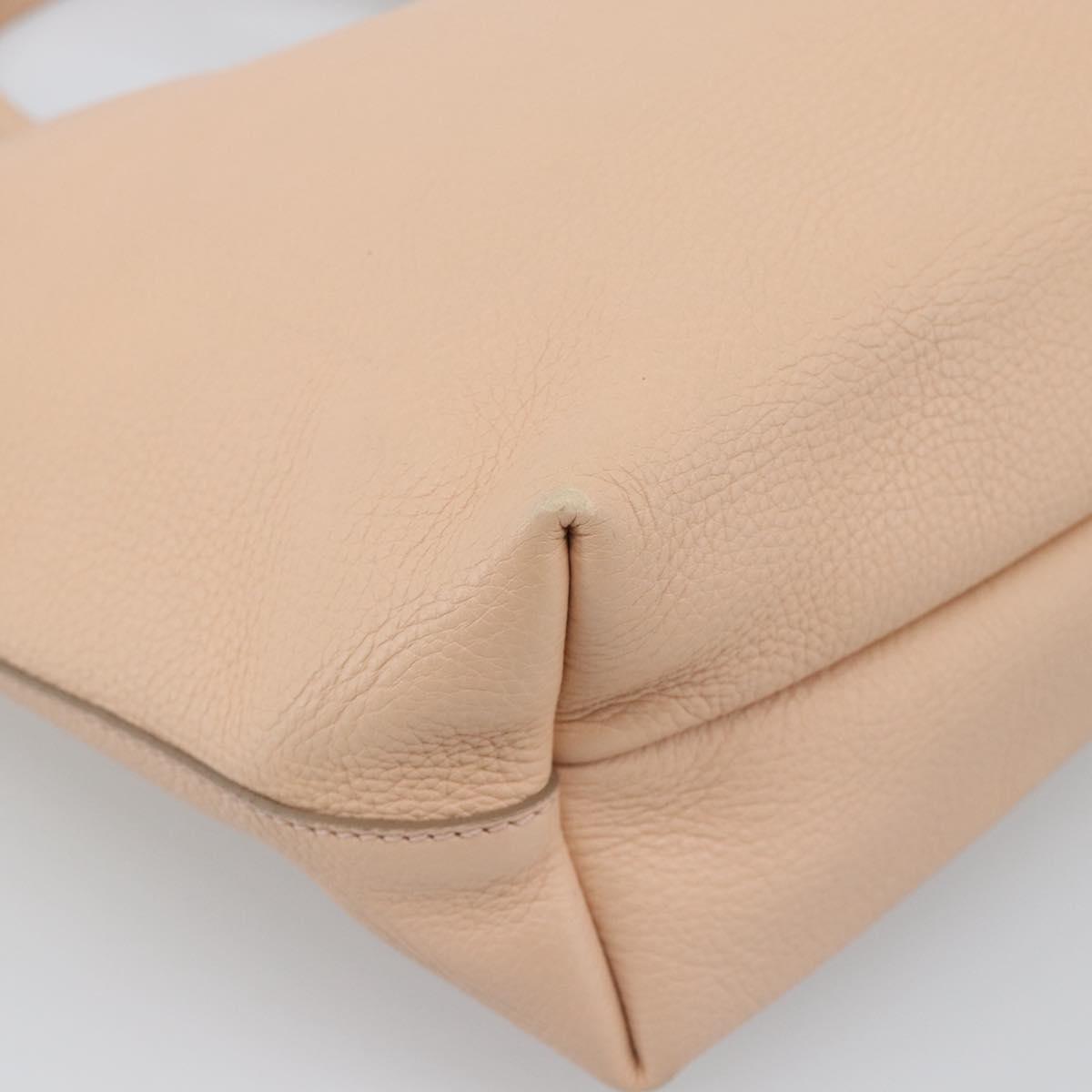 Salvatore Ferragamo Gancini Tote Bag Leather Pink Gold Tone Auth gh2313