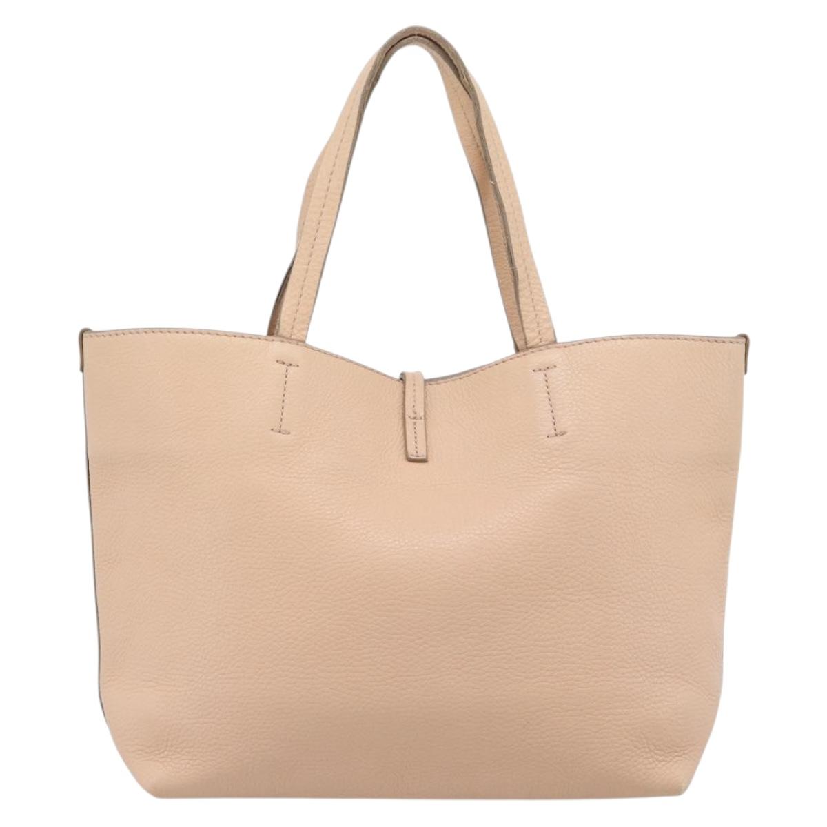 Salvatore Ferragamo Gancini Tote Bag Leather Pink Gold Tone Auth gh2313