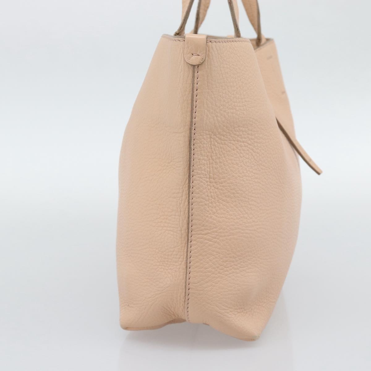 Salvatore Ferragamo Gancini Tote Bag Leather Pink Gold Tone Auth gh2313