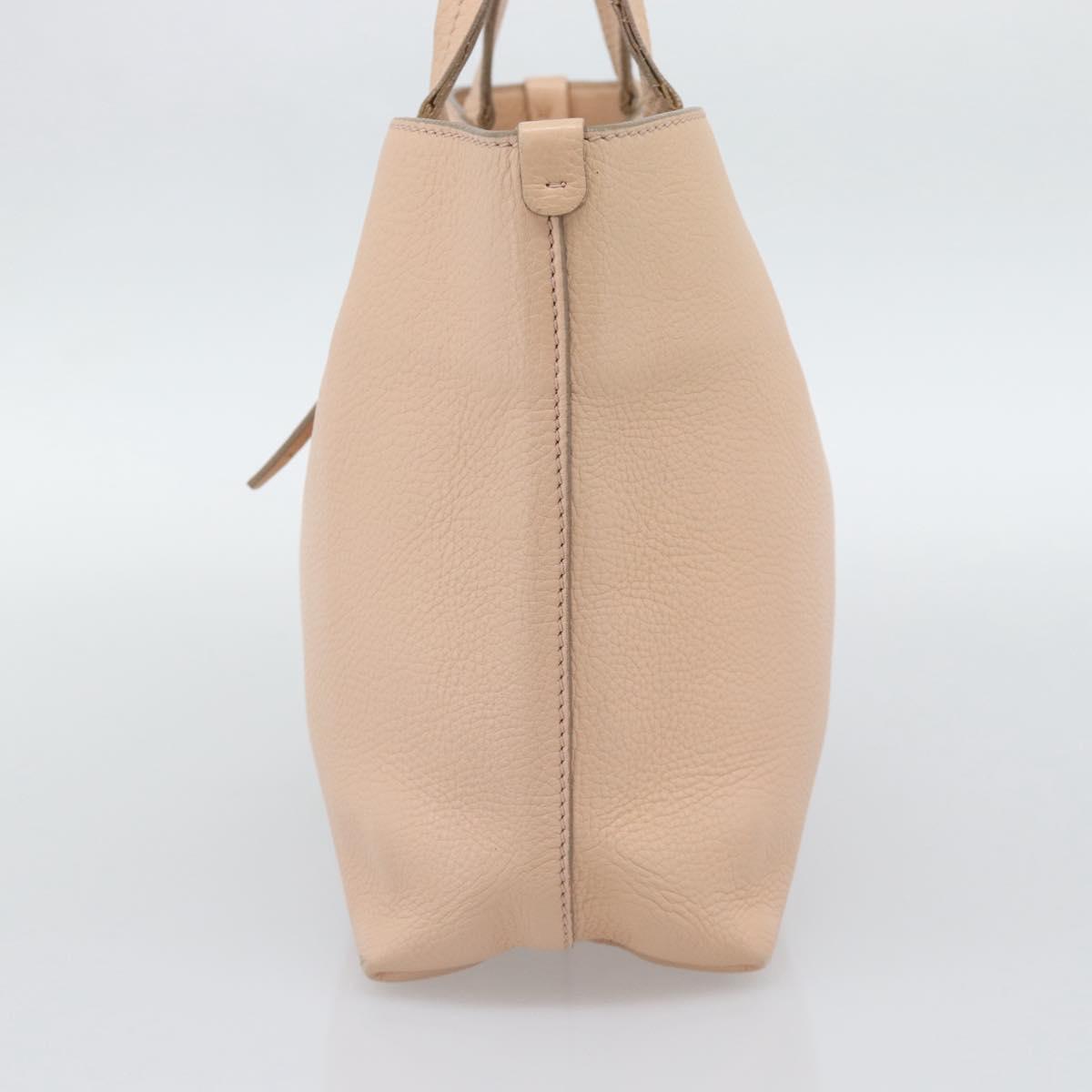 Salvatore Ferragamo Gancini Tote Bag Leather Pink Gold Tone Auth gh2313