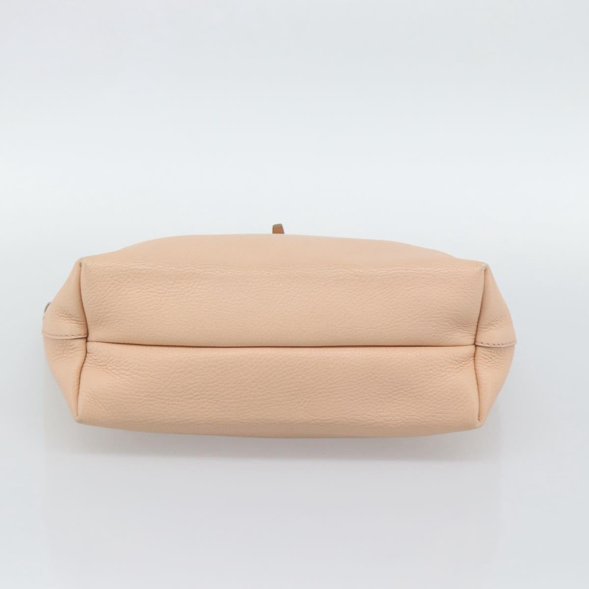 Salvatore Ferragamo Gancini Tote Bag Leather Pink Gold Tone Auth gh2313