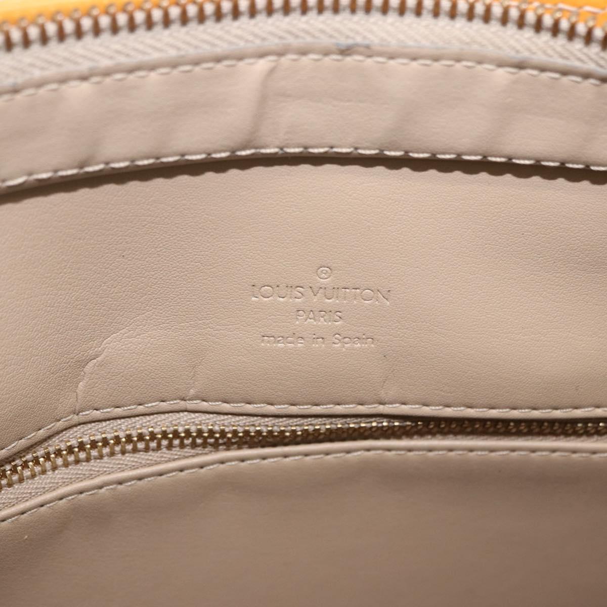 LOUIS VUITTON Monogram Vernis Houston Hand Bag Beige M91004 LV Auth gh2315