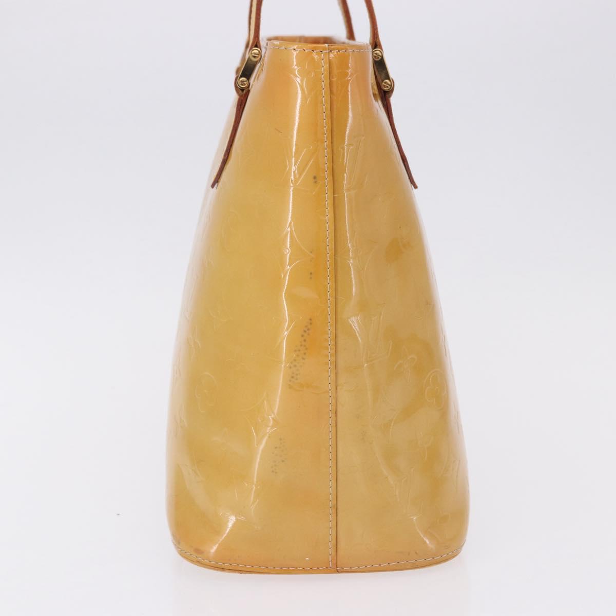 LOUIS VUITTON Monogram Vernis Houston Hand Bag Beige M91004 LV Auth gh2315