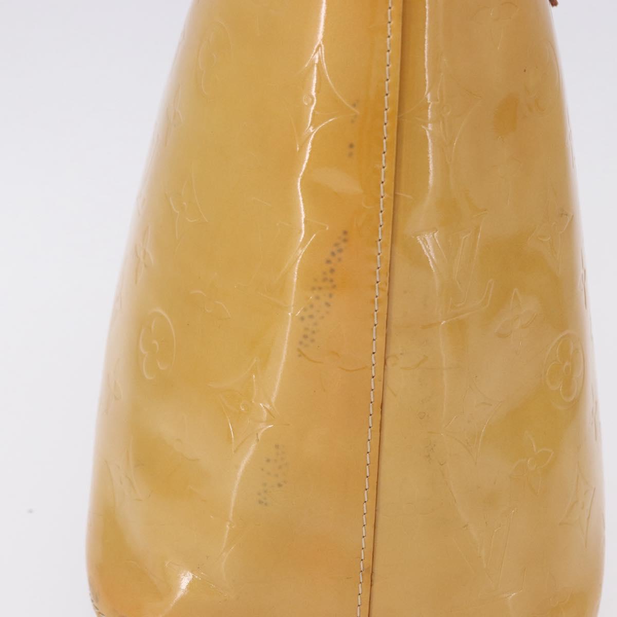 LOUIS VUITTON Monogram Vernis Houston Hand Bag Beige M91004 LV Auth gh2315