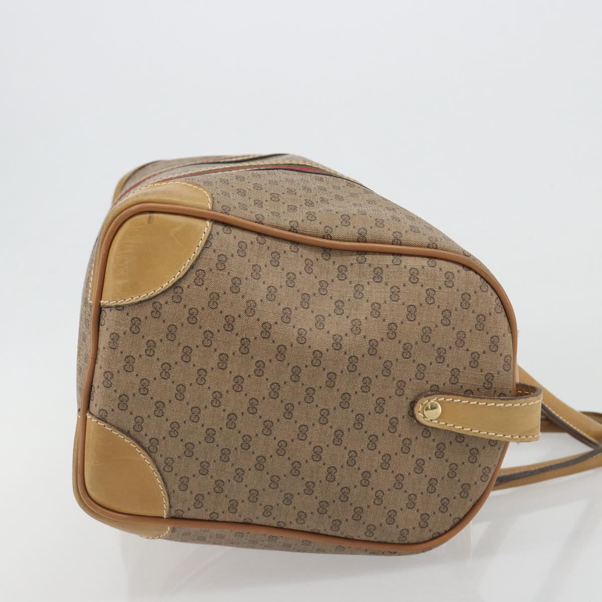GUCCI Micro GG Web Sherry Line Boston Bag PVC Beige 58 012 534 40 Auth gh2316A
