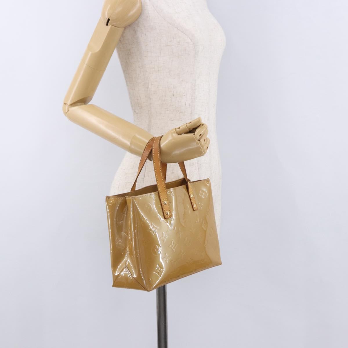 LOUIS VUITTON Monogram Vernis Reade PM Hand Bag Noisette M91334 LV Auth gh2317