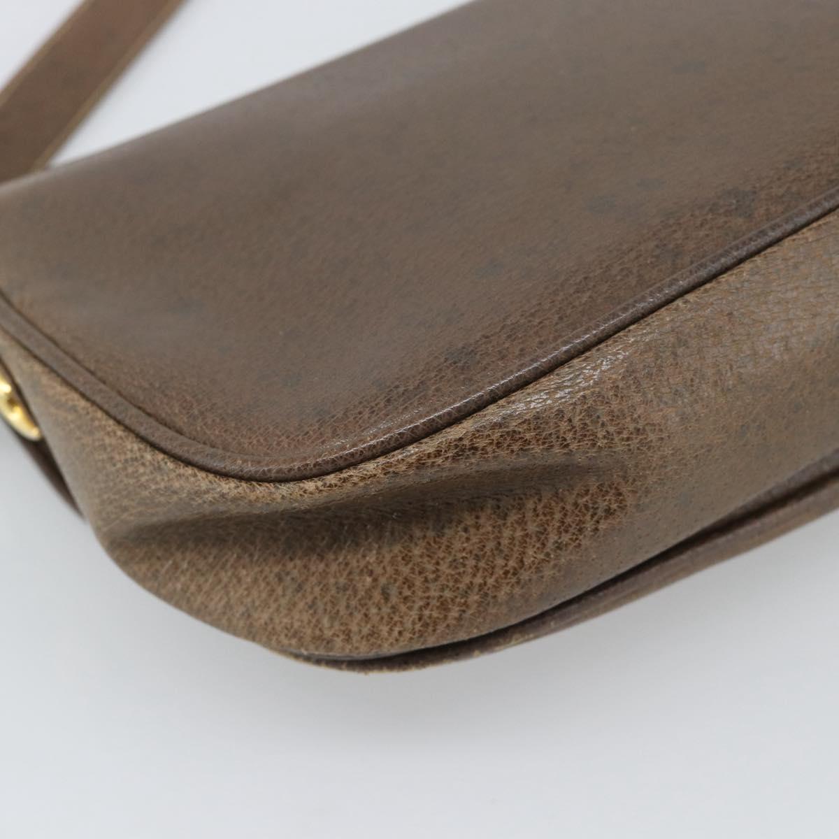 GUCCI Shoulder Bag Leather Brown Gold Tone 48 001 3969 Auth gh2319