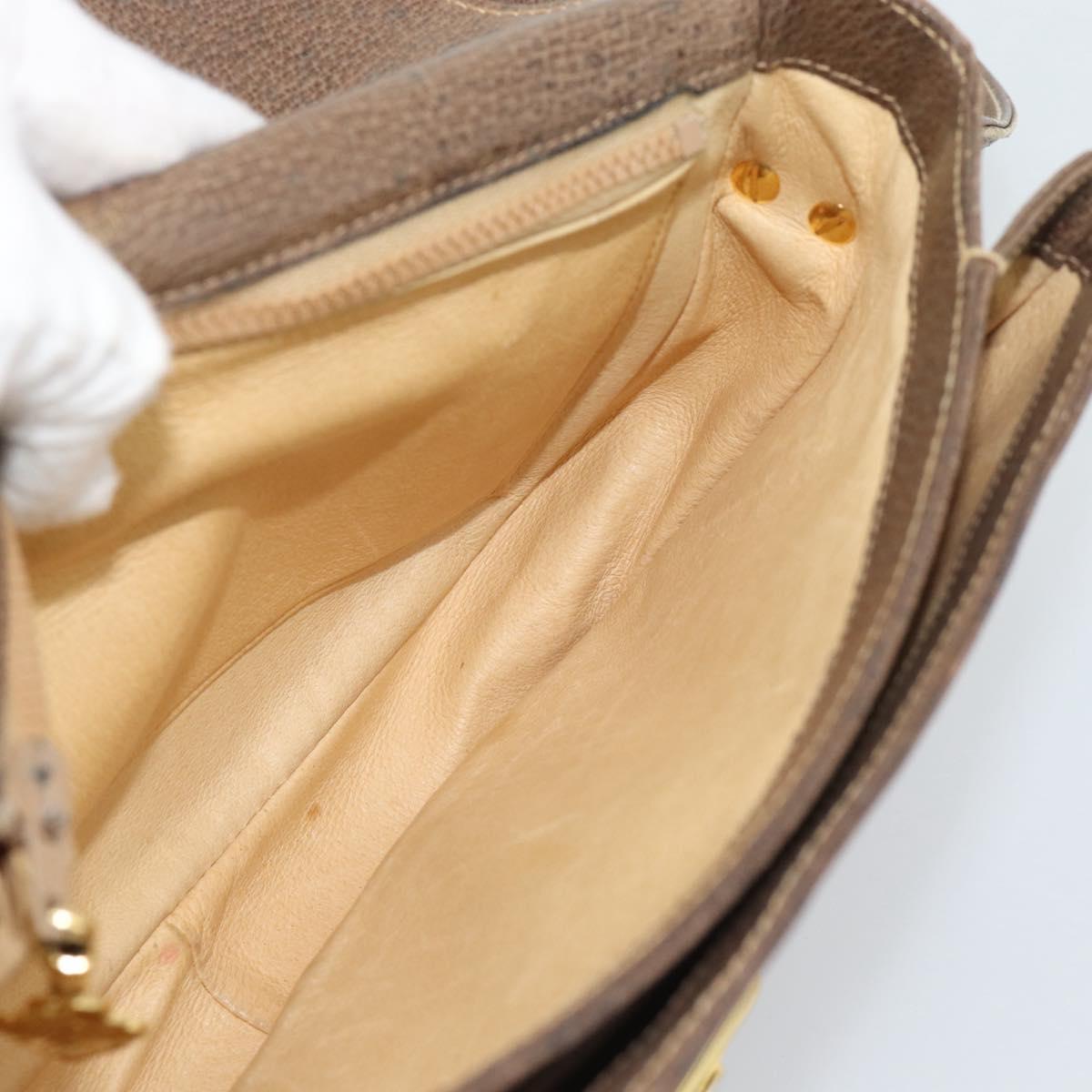 GUCCI Shoulder Bag Leather Brown Gold Tone 48 001 3969 Auth gh2319