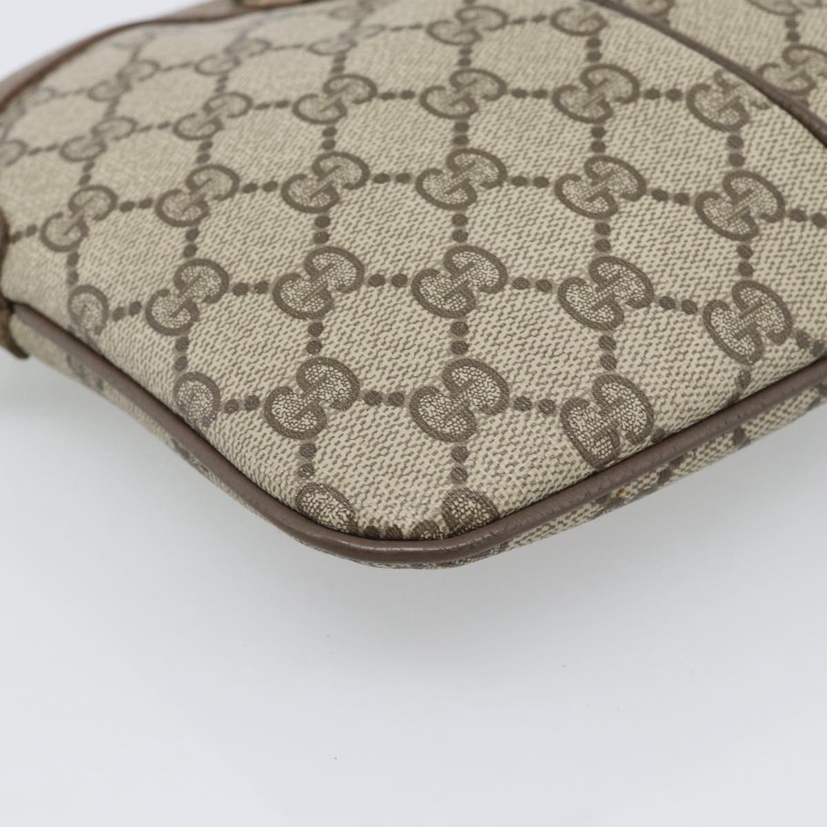 GUCCI GG Supreme Shoulder Bag PVC Leather Beige Gold Tone 904 02 047 Auth gh2320