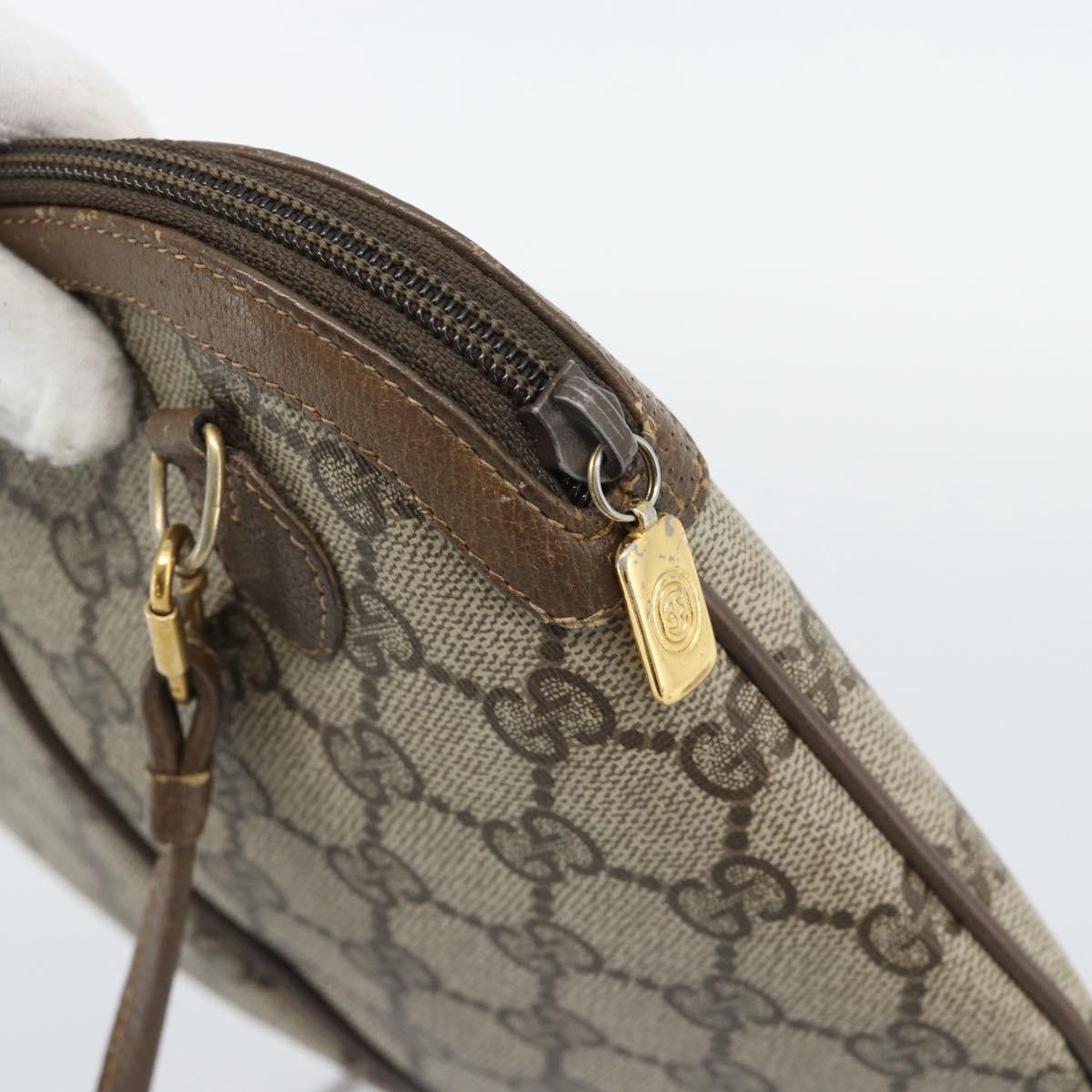 GUCCI GG Supreme Shoulder Bag PVC Leather Beige Gold Tone 904 02 047 Auth gh2320