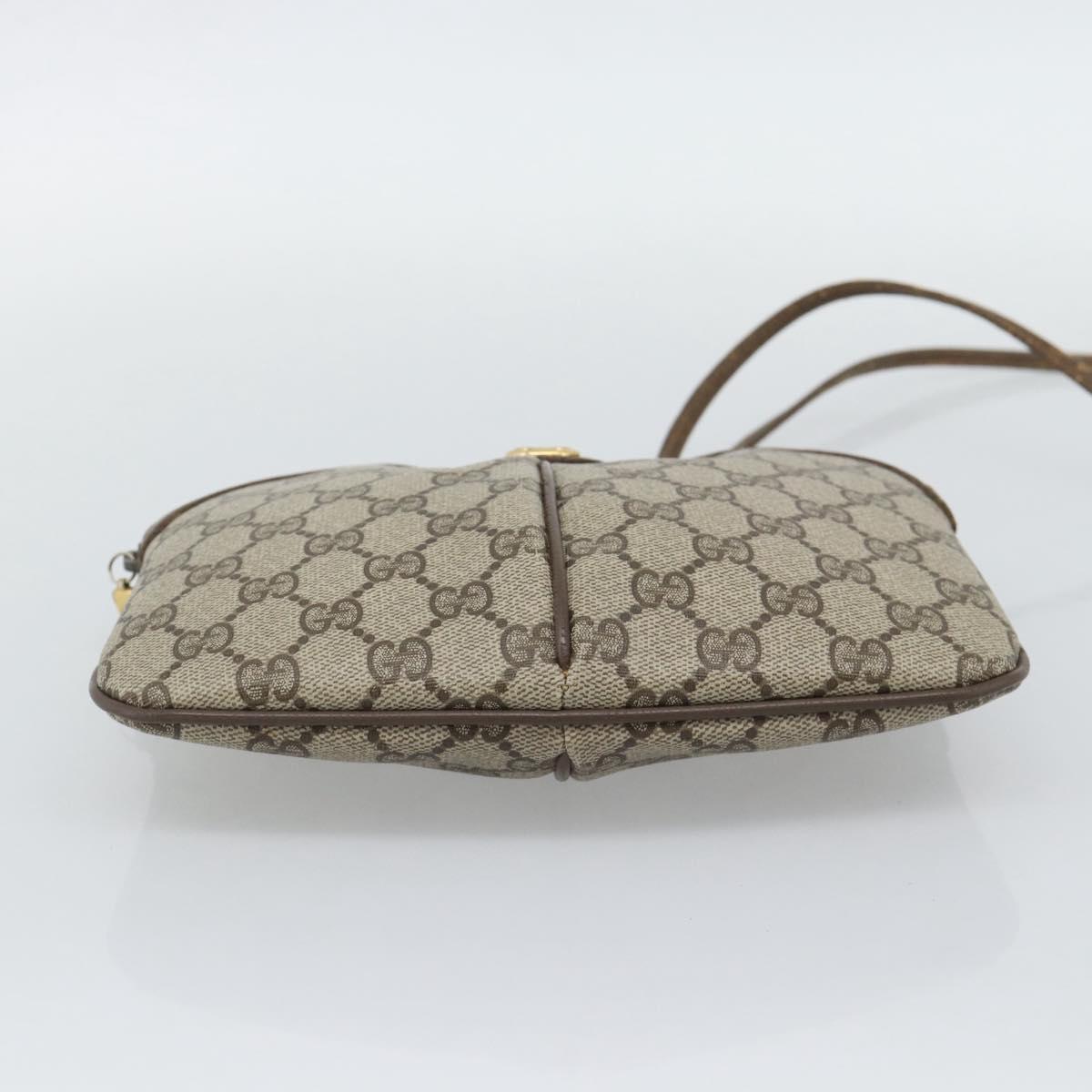 GUCCI GG Supreme Shoulder Bag PVC Leather Beige Gold Tone 904 02 047 Auth gh2320