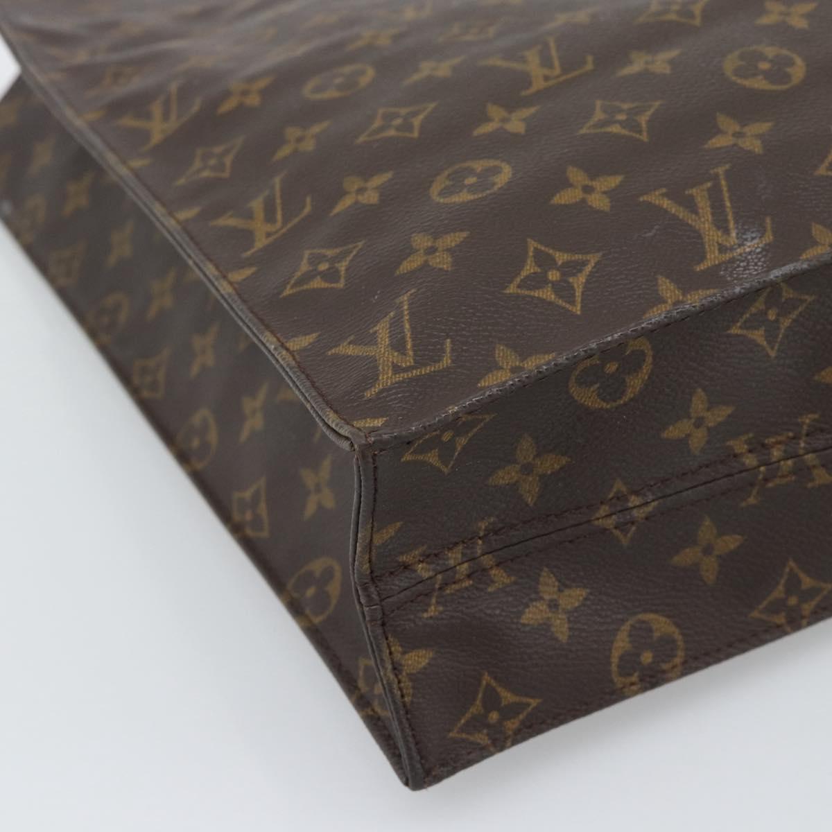 LOUIS VUITTON Monogram Sac Plat Hand Bag M51140 LV Auth gh2321
