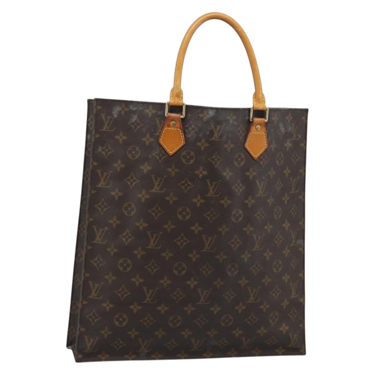 LOUIS VUITTON Monogram Sac Plat Hand Bag M51140 LV Auth gh2321
