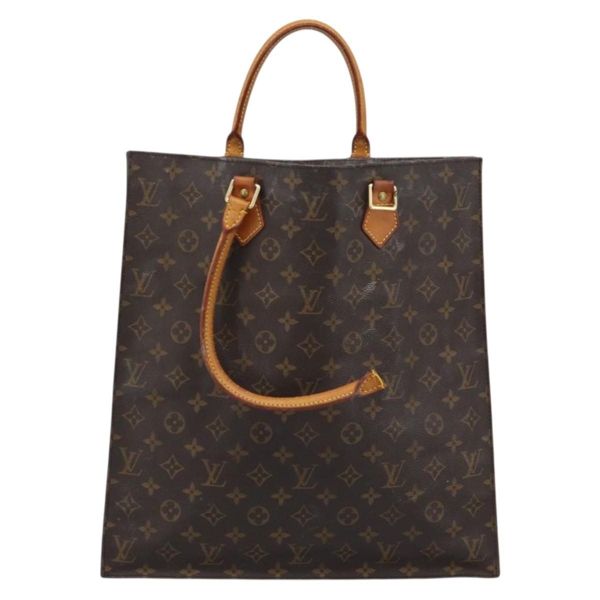LOUIS VUITTON Monogram Sac Plat Hand Bag M51140 LV Auth gh2321