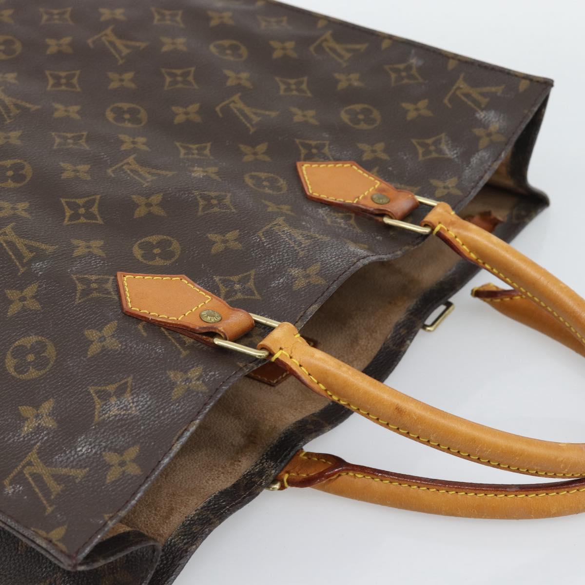 LOUIS VUITTON Monogram Sac Plat Hand Bag M51140 LV Auth gh2321