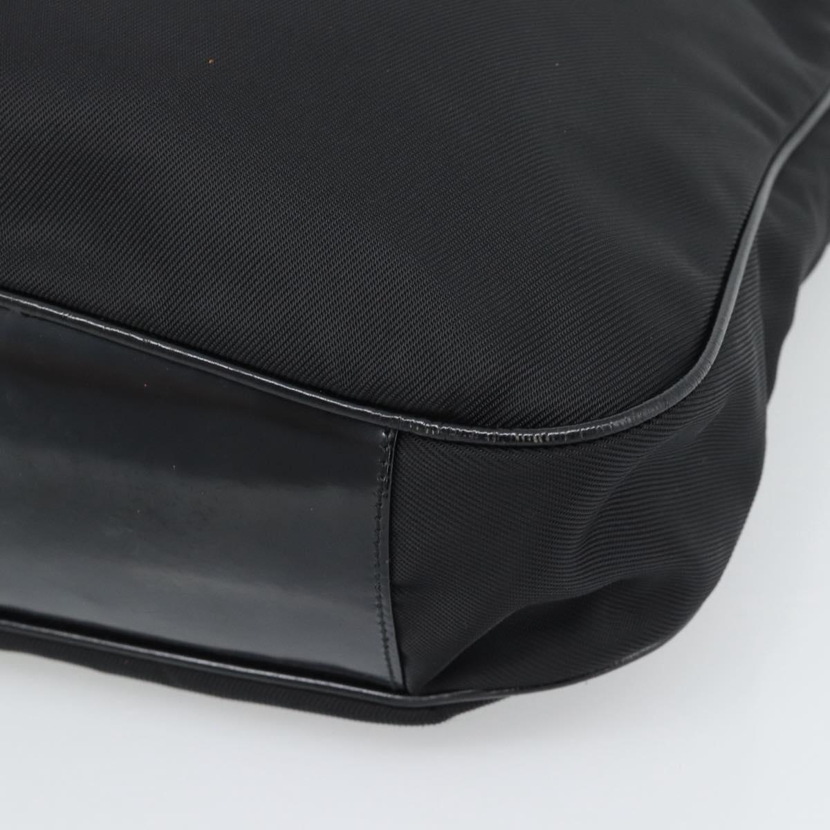 GUCCI Bamboo Hand Bag Nylon 2way Black Silver 001 1705 1577 Auth gh2326