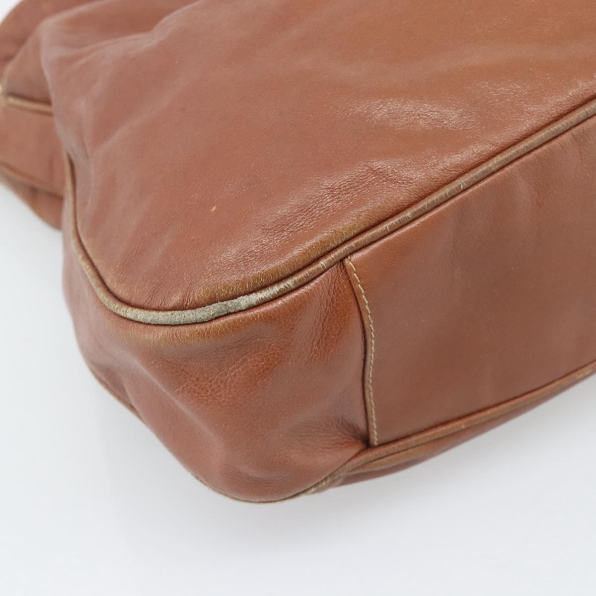 GUCCI Bamboo Hand Bag Leather 2way Brown Gold Tone Auth gh2330