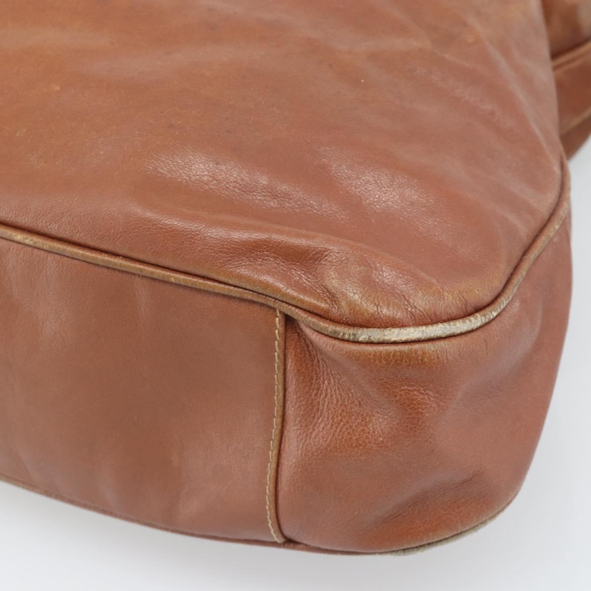 GUCCI Bamboo Hand Bag Leather 2way Brown Gold Tone Auth gh2330