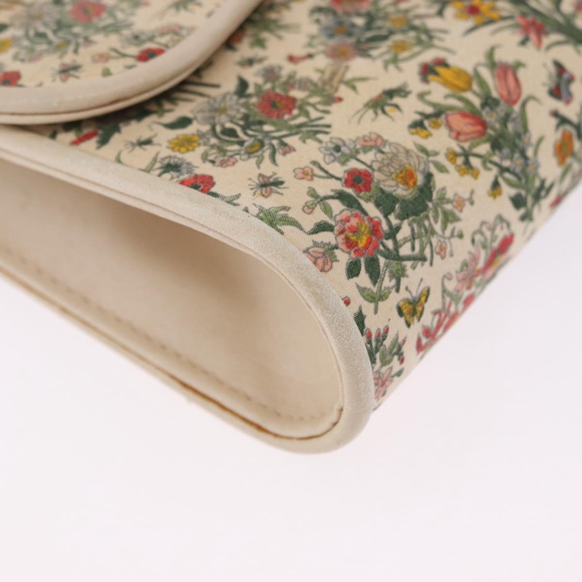 GUCCI Flora Chain Shoulder Bag Canvas Multicolor Gold Tone Auth gh2332